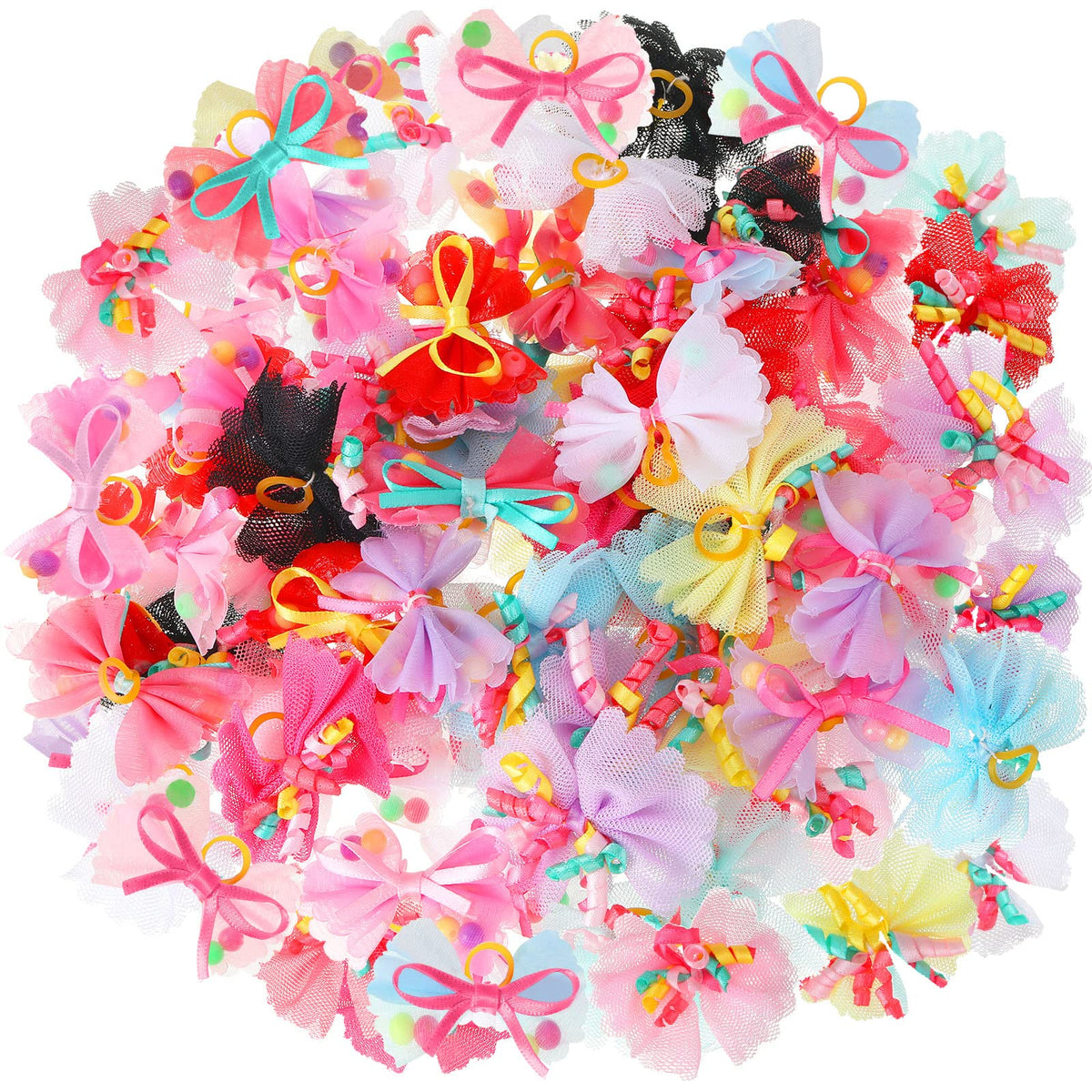 Chumia dog hair bows with colorful clips for quick styling and cute photos.