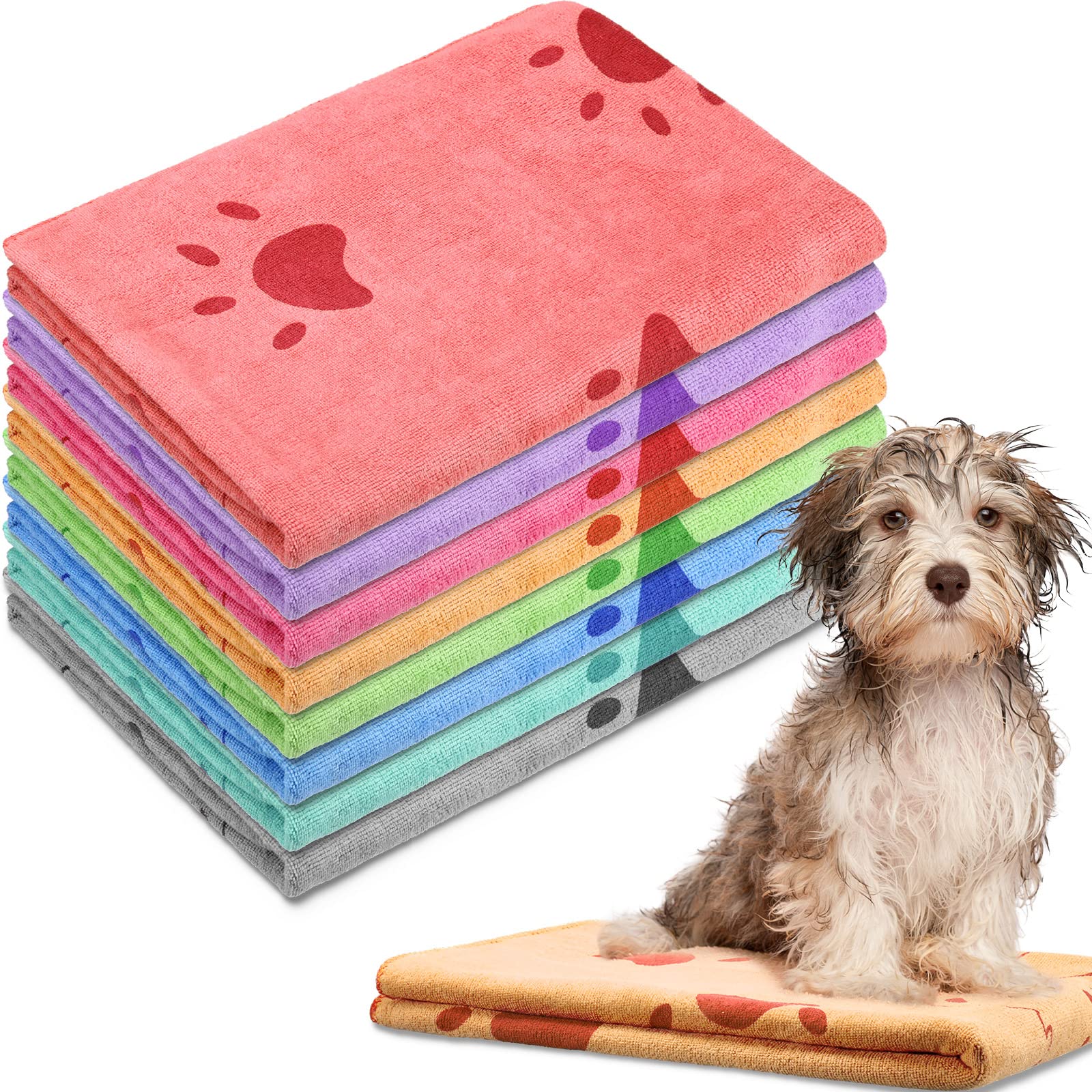 Chumia dog towel with absorbent microfiber for quick drying after baths