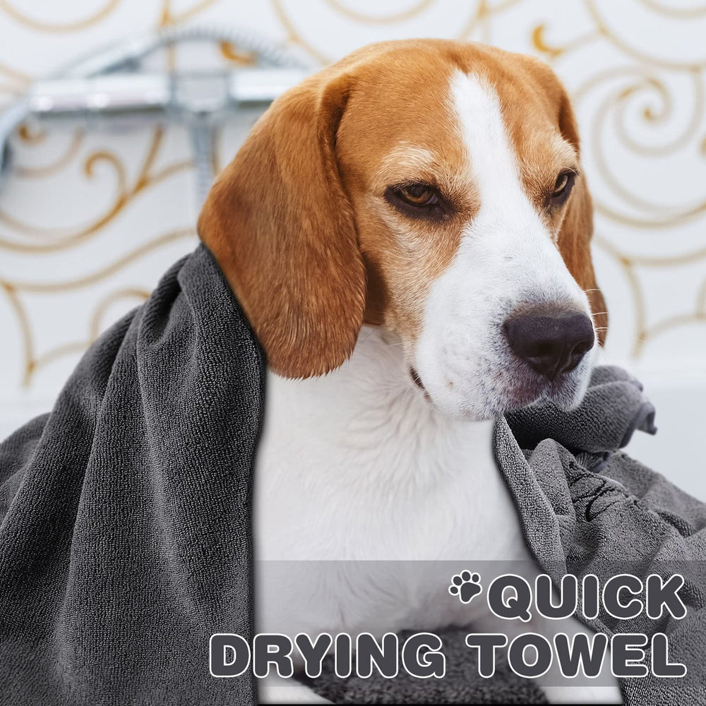 Chumia dog towel with paw embroidery adds durable detail
