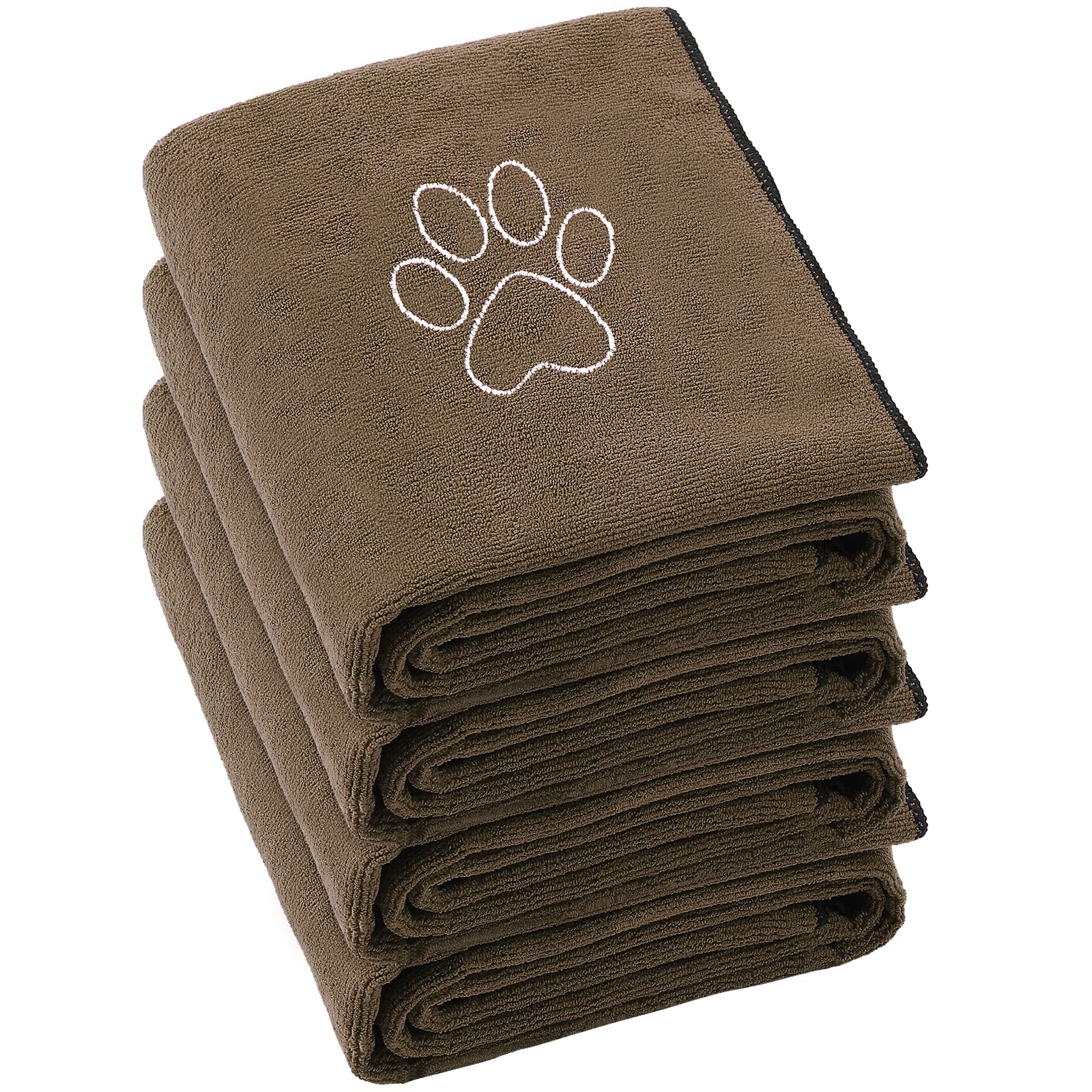 Chumia dog towel with paw embroidery for stylish, durable drying after baths.