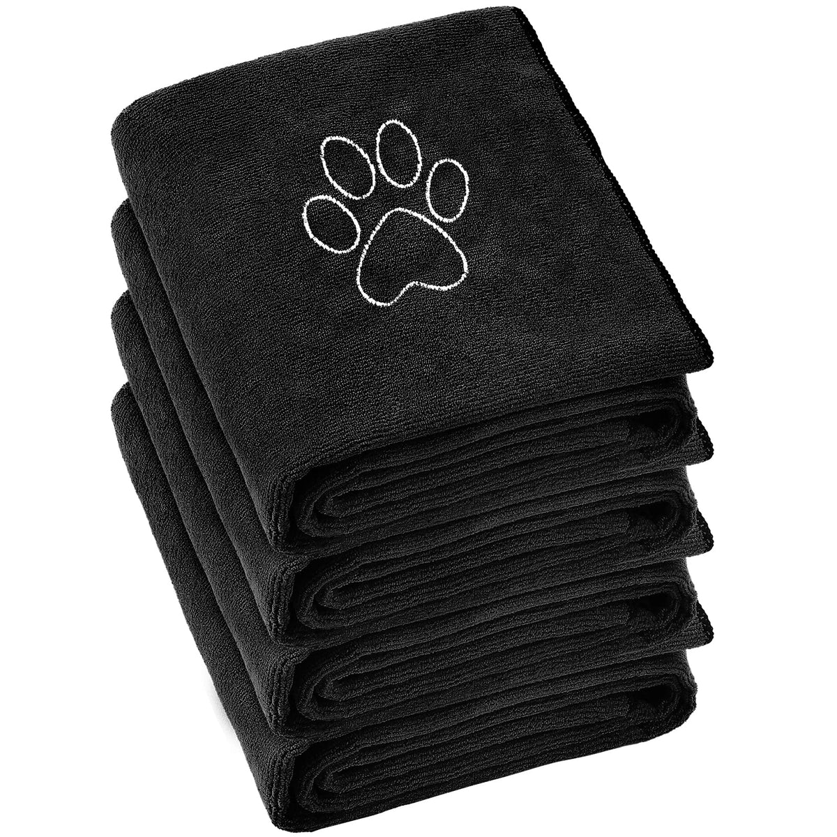 Chumia dog towel with embroidery paw for quick-drying after baths.