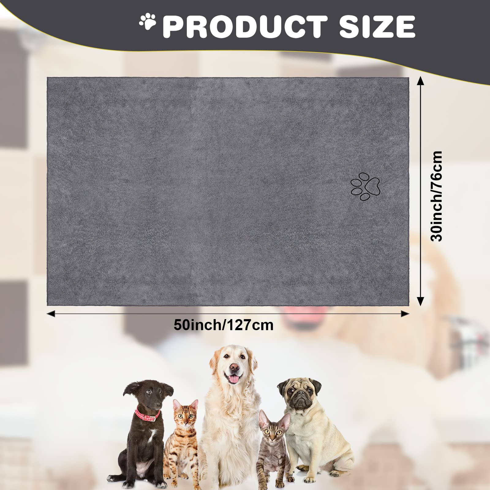 Chumia microfiber dog towel offers soft surface and absorbency
