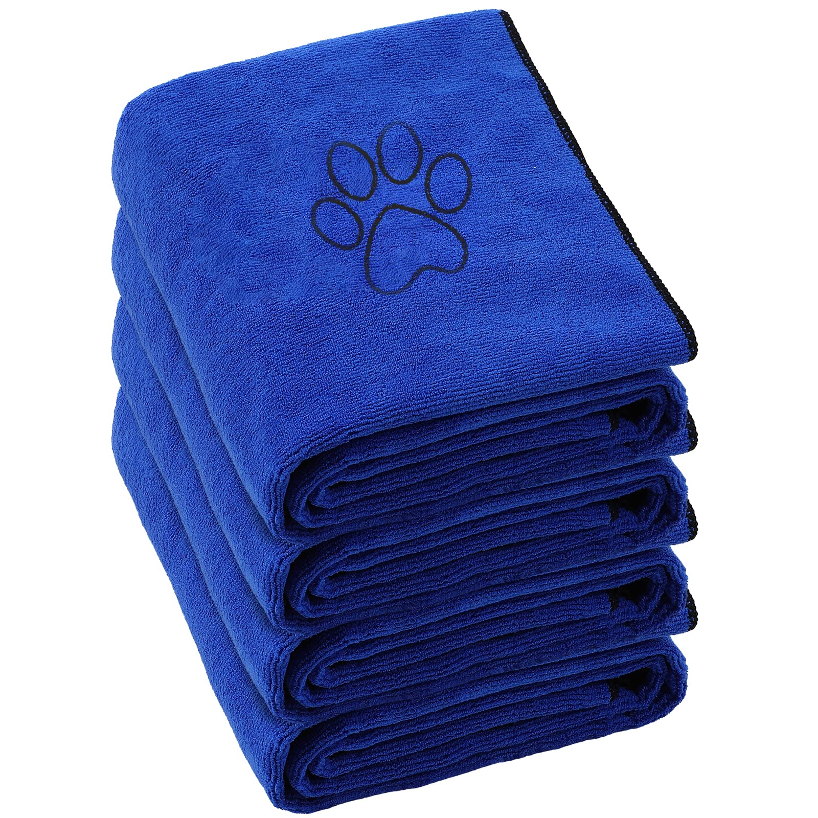 Chumia dog towel with paw embroidery, large 16x32 inches, ideal for quick bath drying