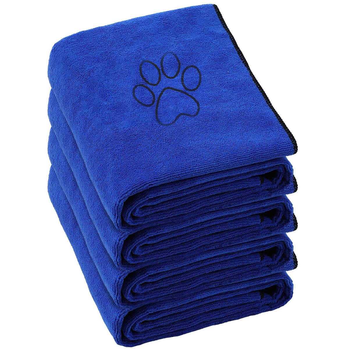 Chumia dog towel with paw embroidery, large 16x32 inches, ideal for quick bath drying