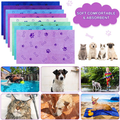 Chumia paw and bone-print towels add cute, pet-friendly design for bath time.