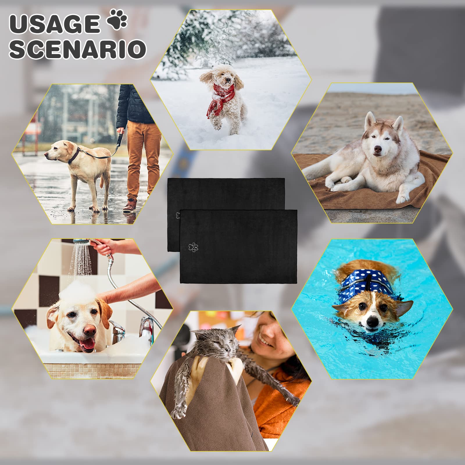Chumia foldable dog towels easy to store after use.