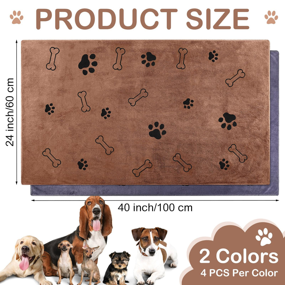 Chumia microfiber dog towel, 40x24 inches, highly absorbent for gentle drying.