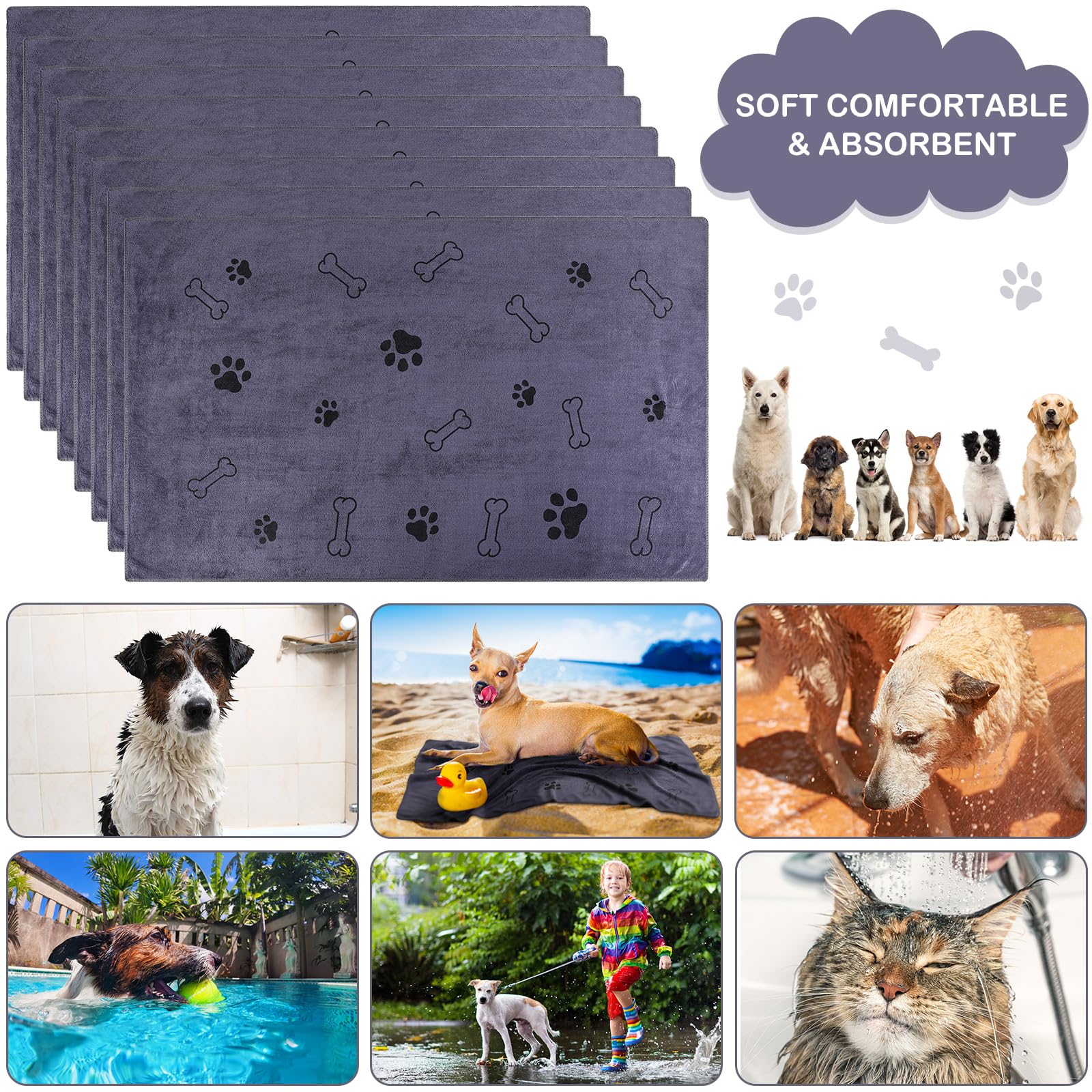 Chumia microfiber towels provide quick absorption to reduce bath time