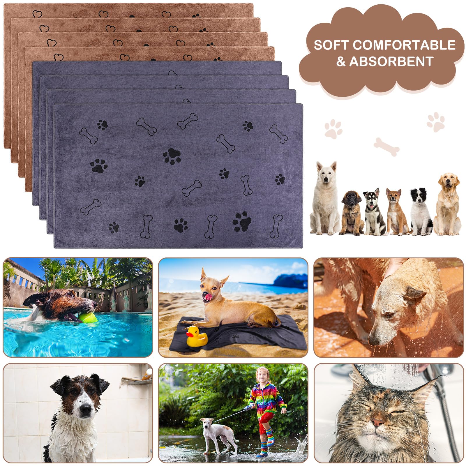 Chumia pet care towel used at home to absorb moisture after baths.