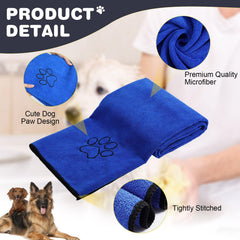 Chumia pet towel quick-drying blue perfect for towel-drying pets at home