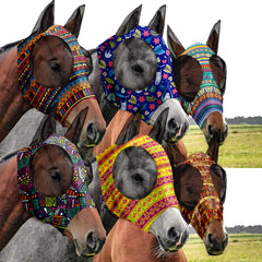 Chunful 6-pack horse fly masks with ears for daily rotation and protection