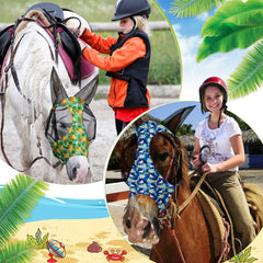 Chunful flamingo large fly mask ears coverage with comfortable fit