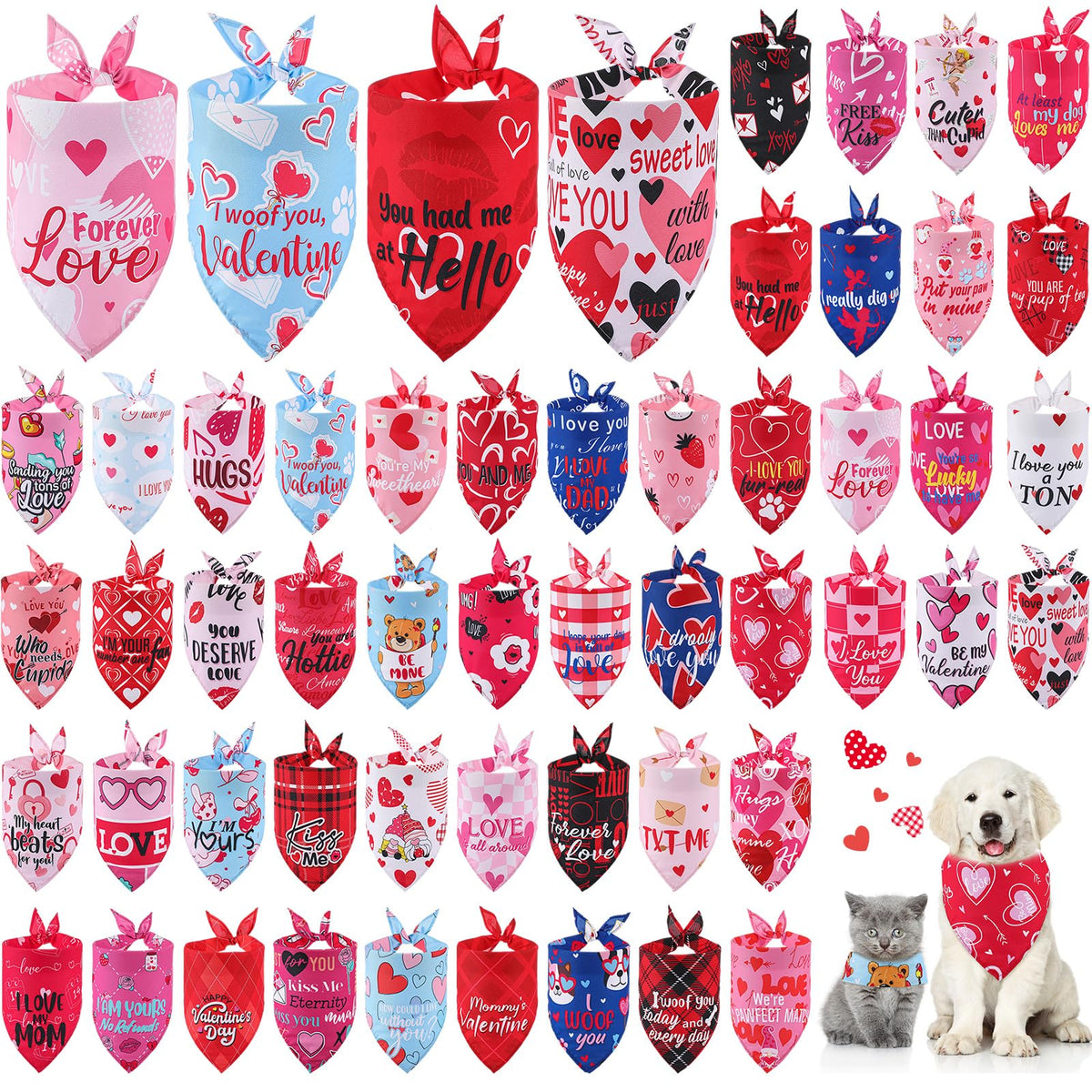 Chunful spring dog bandana 50-pack for daily wear across pets