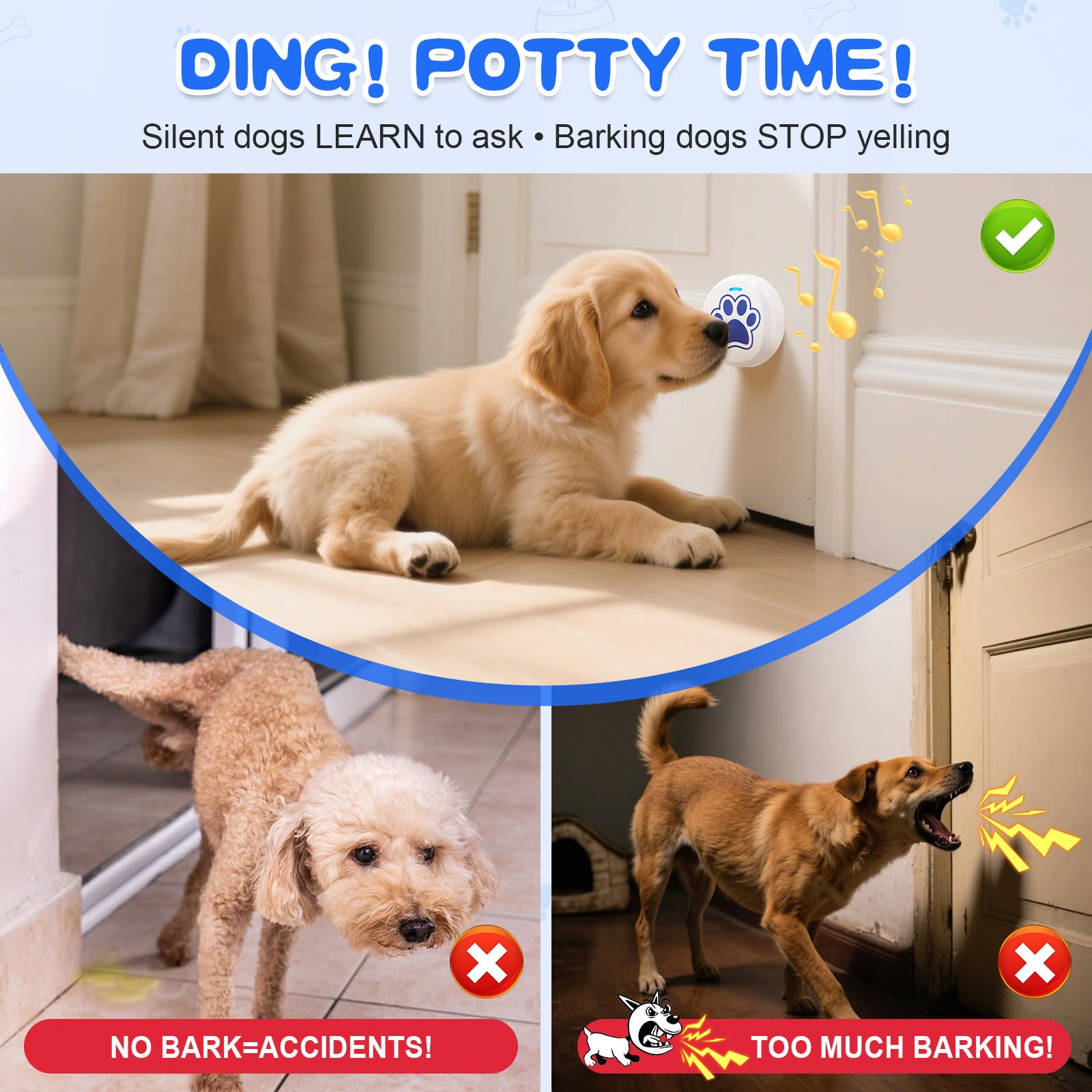ChunHee 36-tone bells offer varied sounds for multiple dogs' cues.