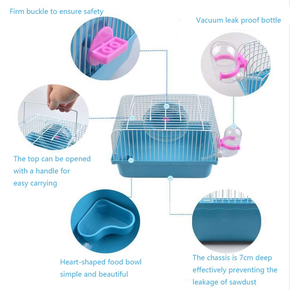 CHUQIANTONG hamster cage water bottle attached for easy hydration.