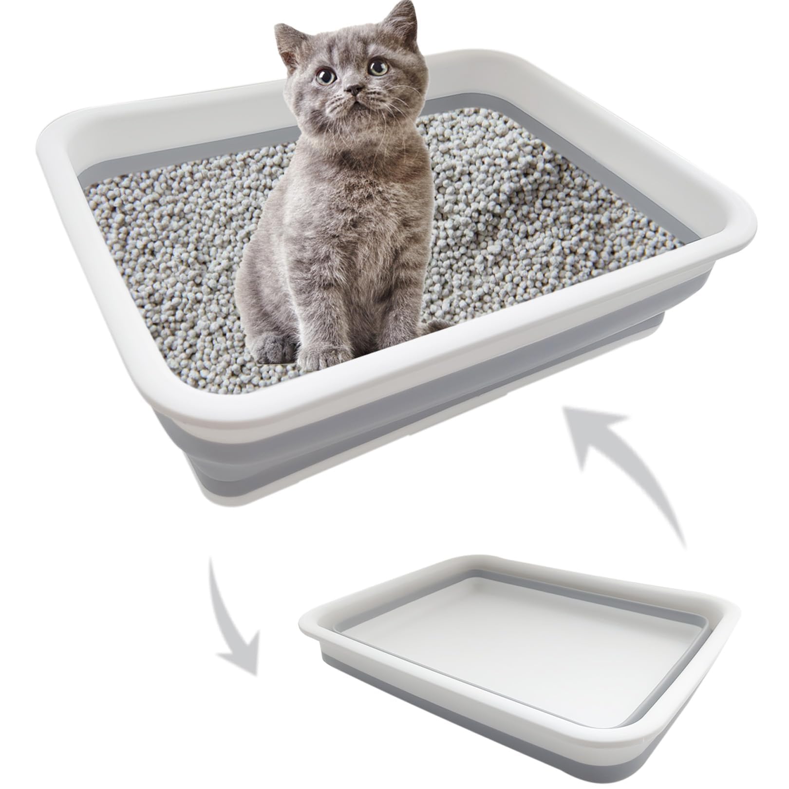Chuyouan collapsible cat litter box folded for compact storage