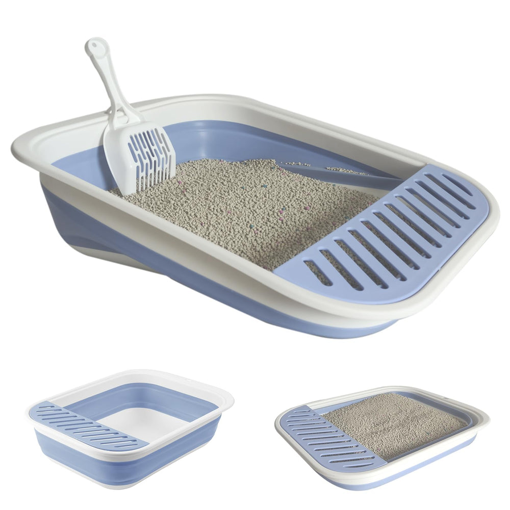 Chuyouan collapsible litter box folded mode for compact storage and training