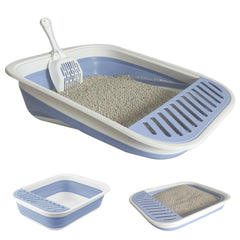 Chuyouan collapsible litter box folded mode for compact storage and training