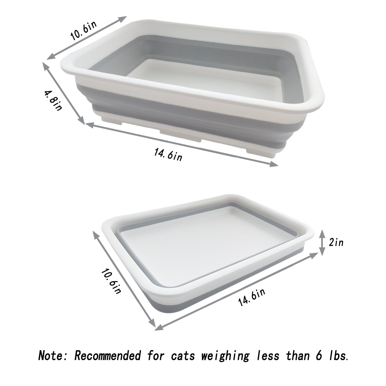 Chuyouan gray litter box with open entry for easy access