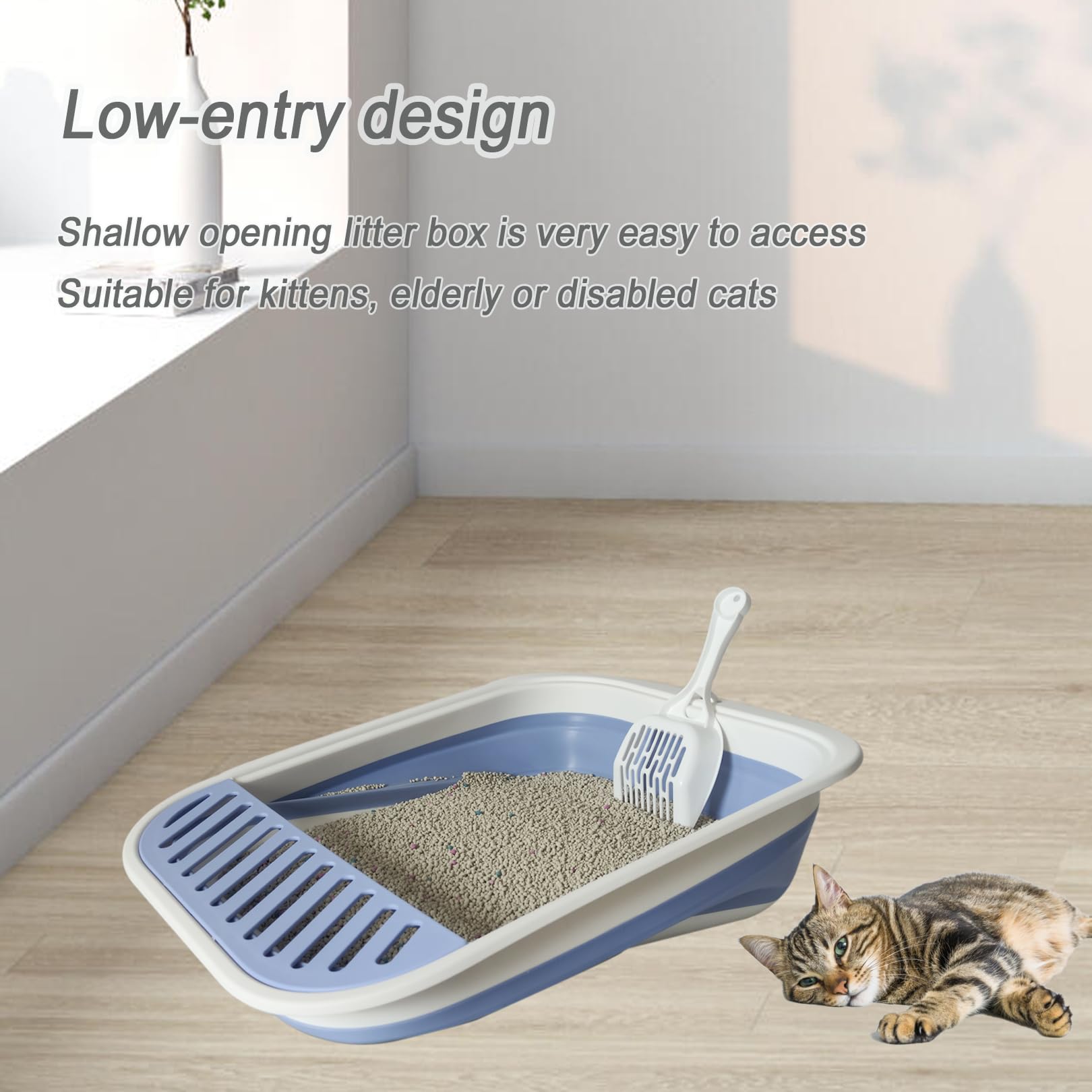 Chuyouan low entrance box helps kittens enter easily