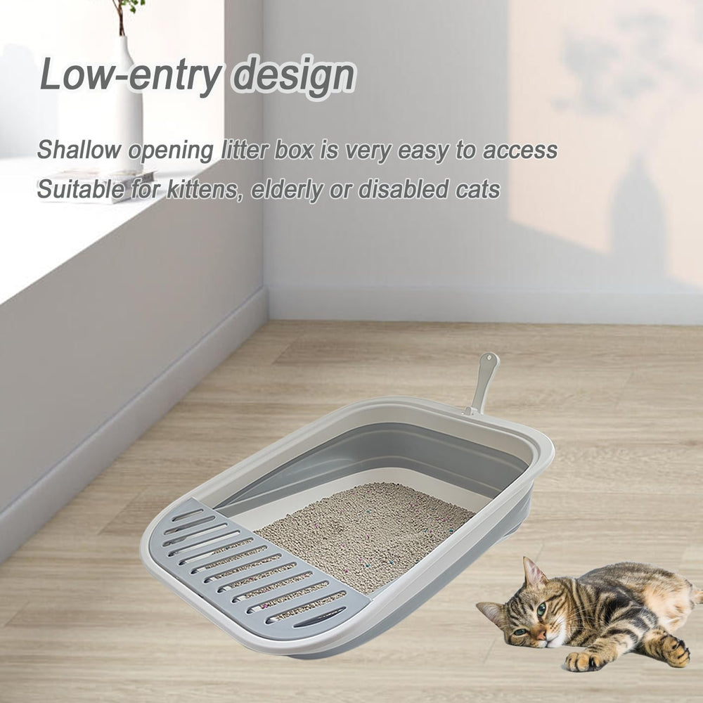 Chuyouan low entrance kitten litter box eases access for young or elderly cats.