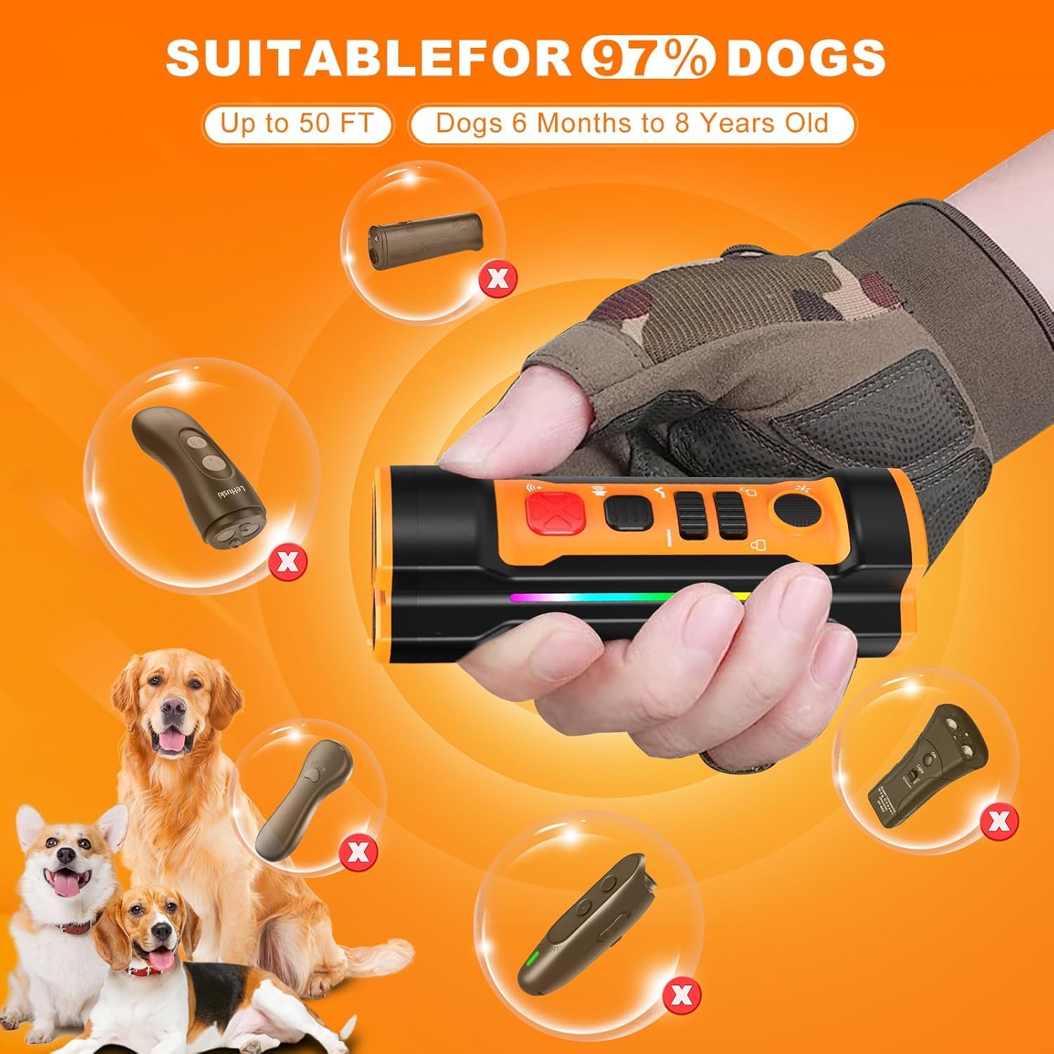 Chwwen party flashlight mode adds fun lighting for pets.