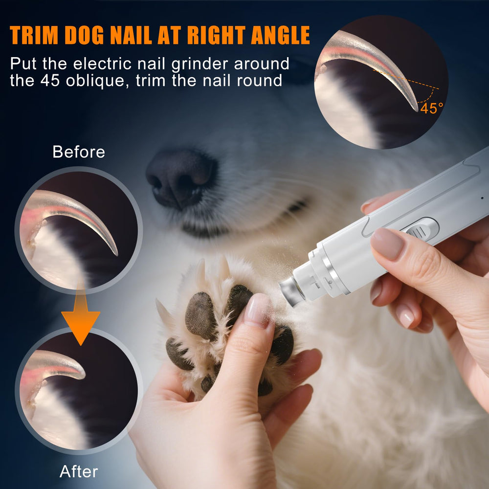 Chwwen Dog Nail Grinder Ergo Grip, comfortable handling during grooming.