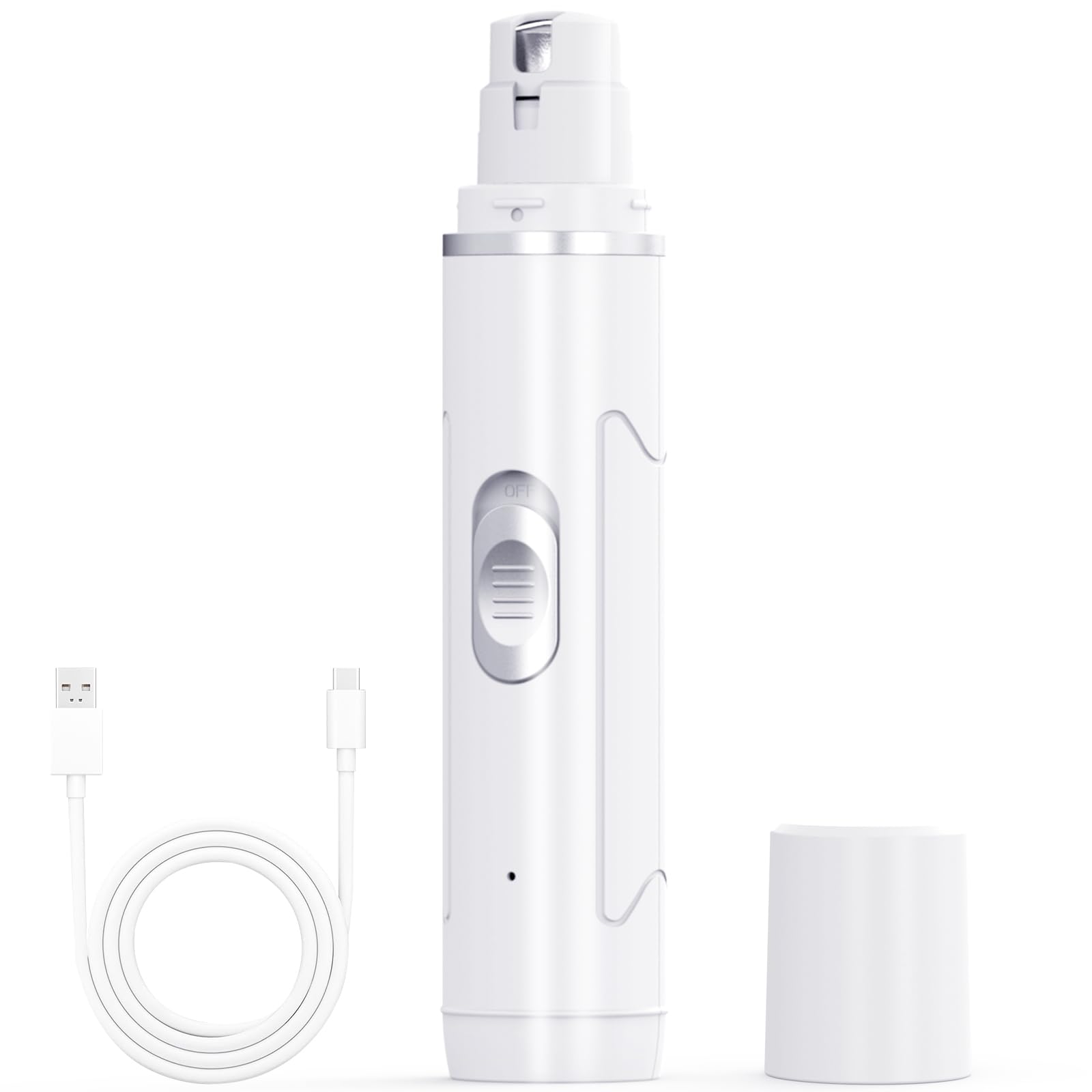 Chwwen Dog Nail Grinder Quiet front view, low-noise operation for anxious pets.