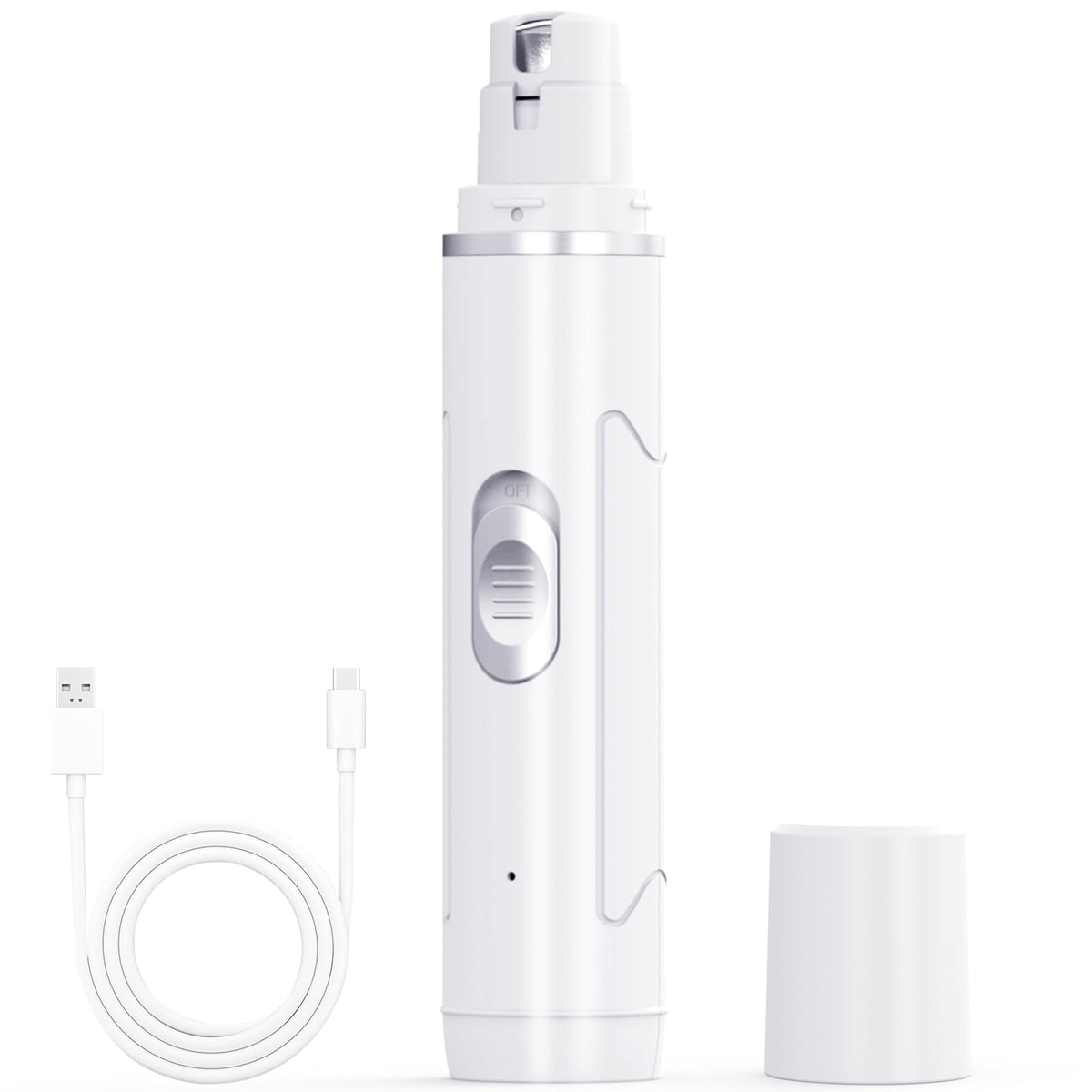 Chwwen Dog Nail Grinder Quiet front view, low-noise operation for anxious pets.