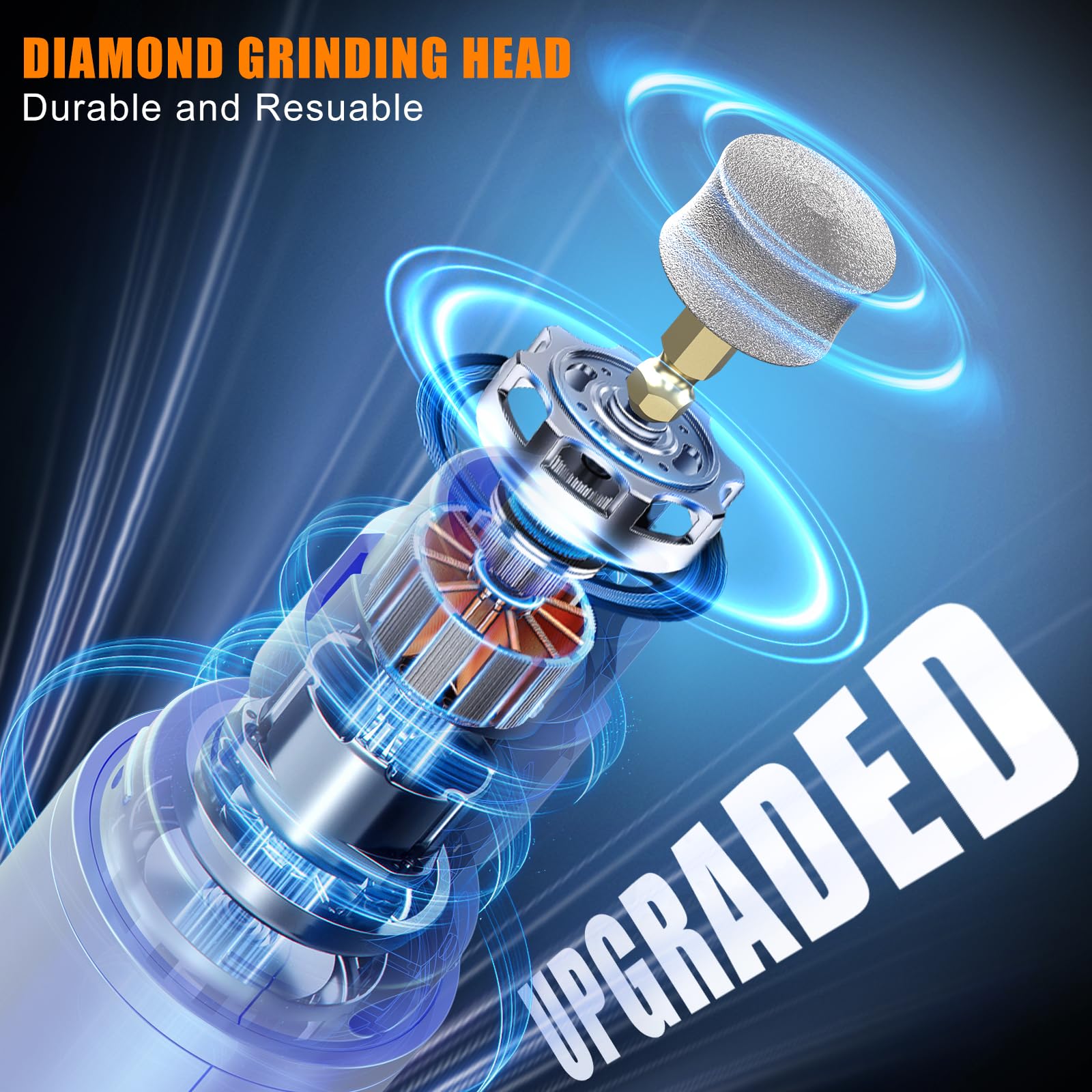 Chwwen Dog Nail Grinder Quiet side usage, smooth grinding on nails.