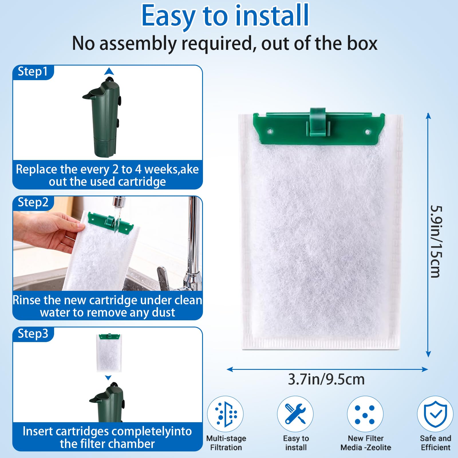 Chyodi cartridge installed in aquarium for easy setup