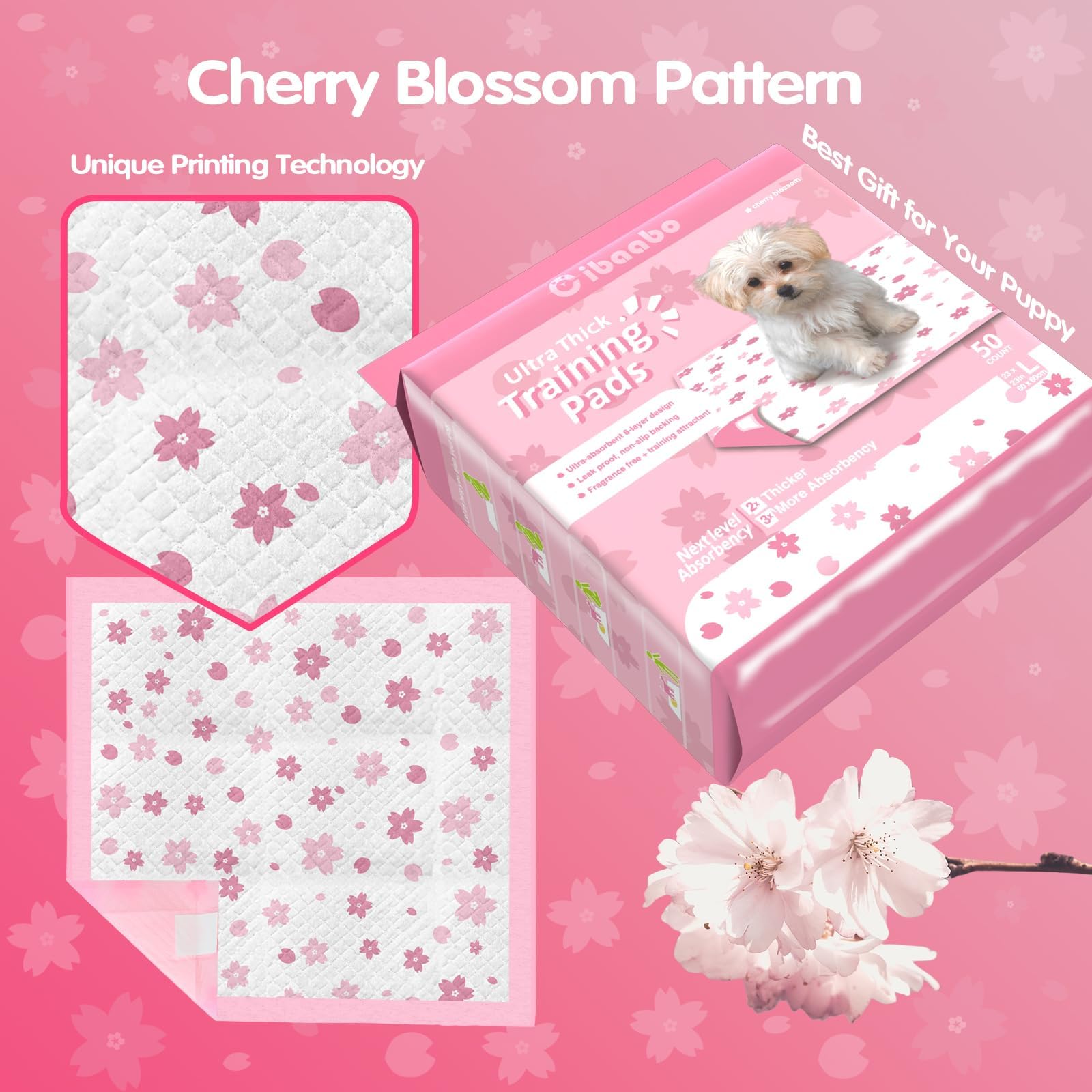 Four adhesive tabs secure pads on floors, trays, and car seats.