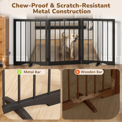 Cideny 54x24 inch 3-panel gate in Z-shape fits open spaces.