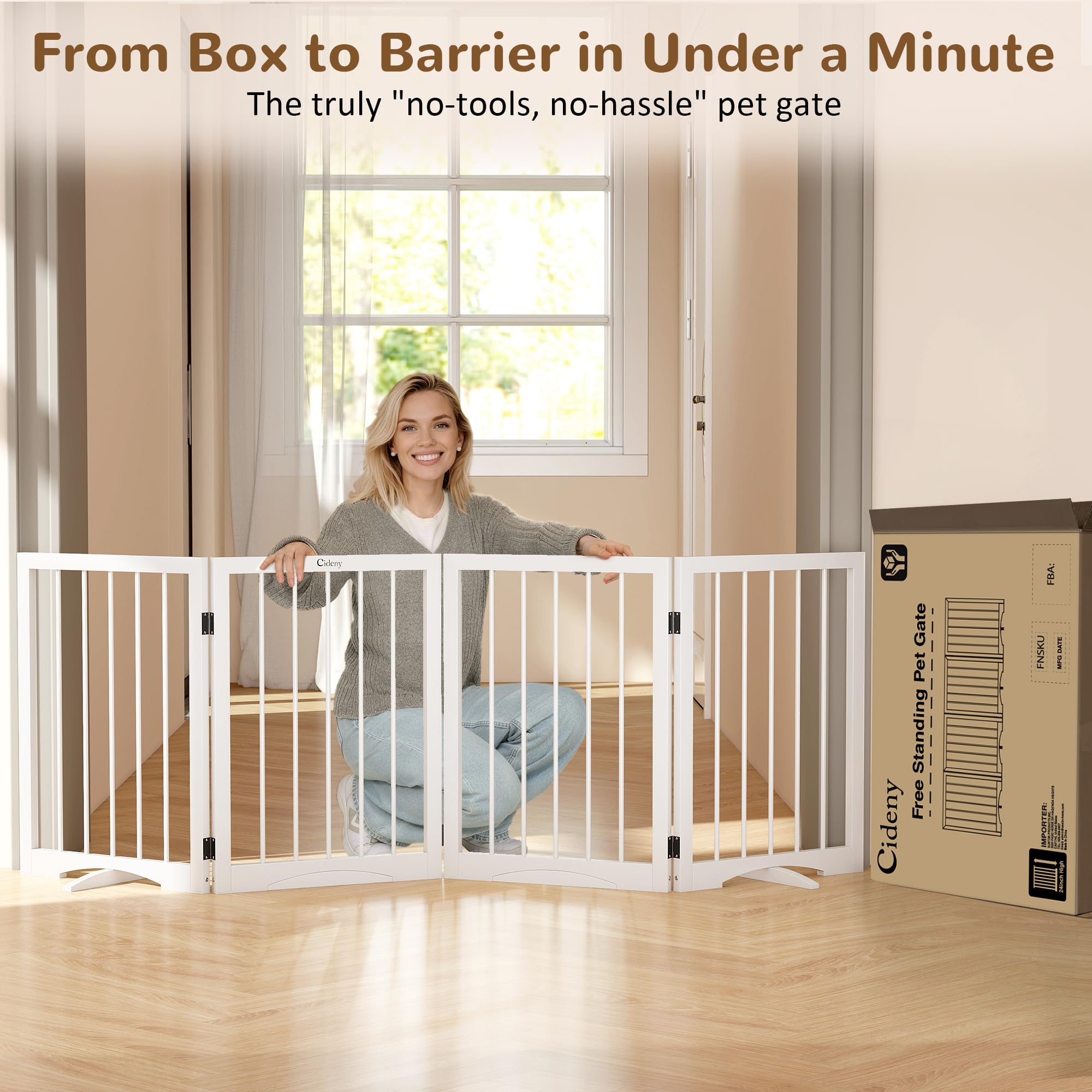Cideny 72-inch adjustable gate fits wide openings securely