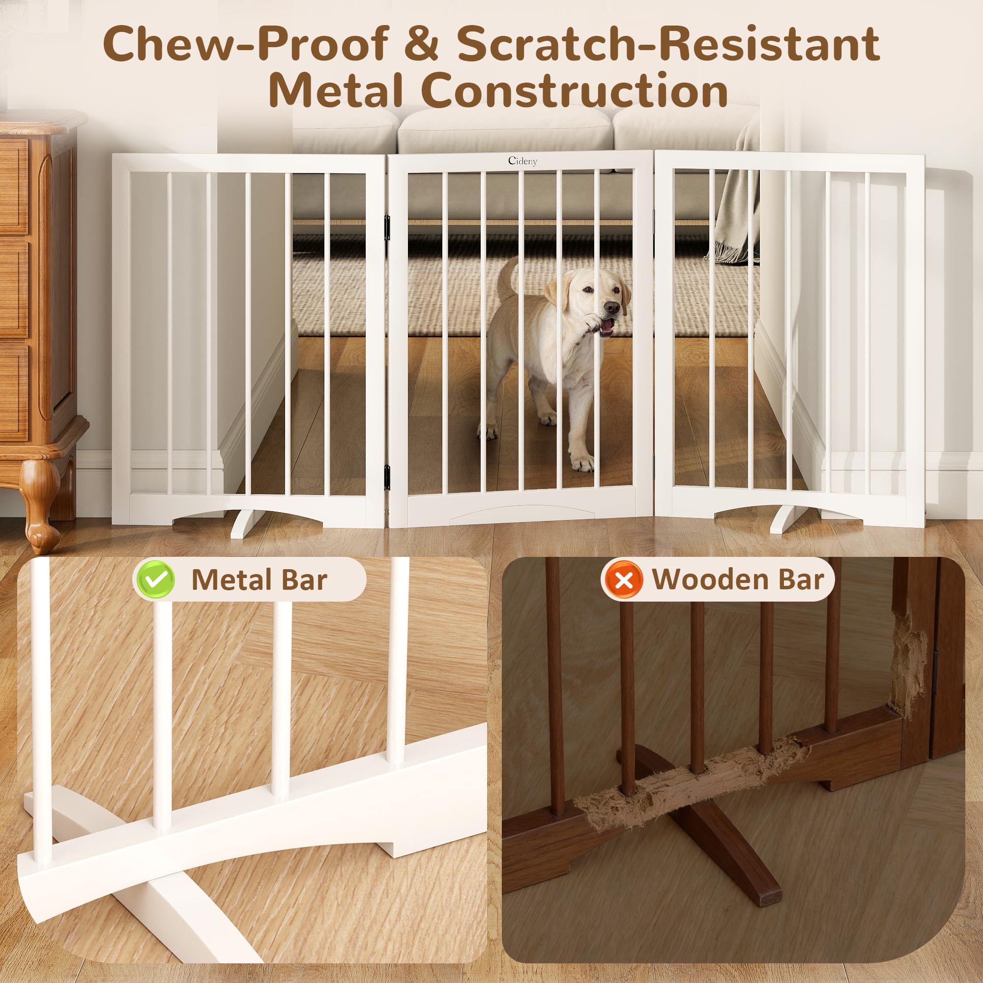 Cideny dog gate for indoor stairs is easy to move.