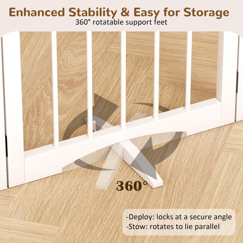 Cideny gate with support feet offers stable placement during use.