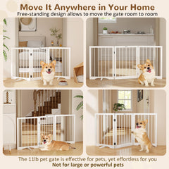 Cideny foldable dog gate in storage position, compact and space saving.