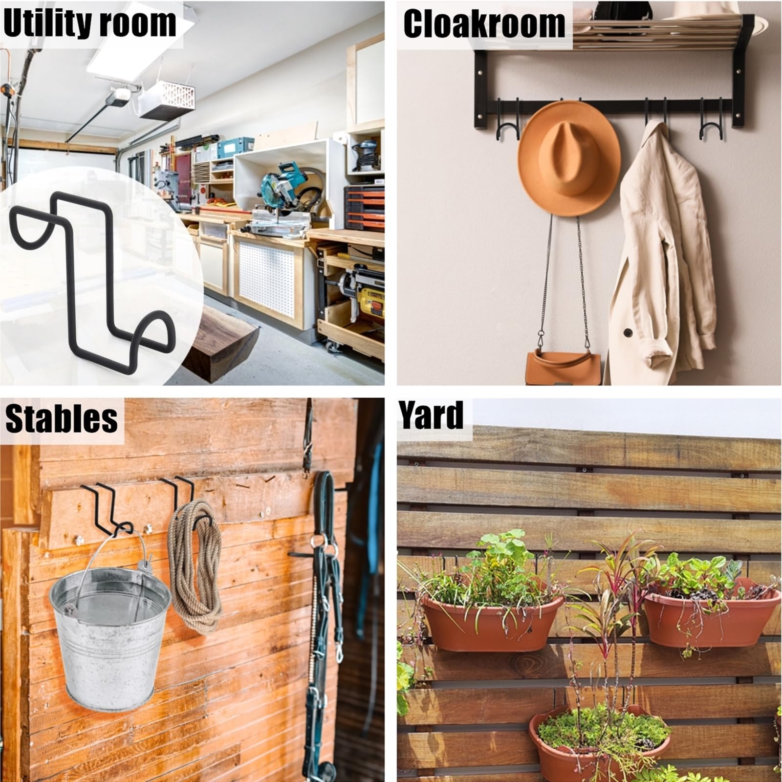 Cididu Indoor/Outdoor Tack Hook Storage is weather-resistant and organized.