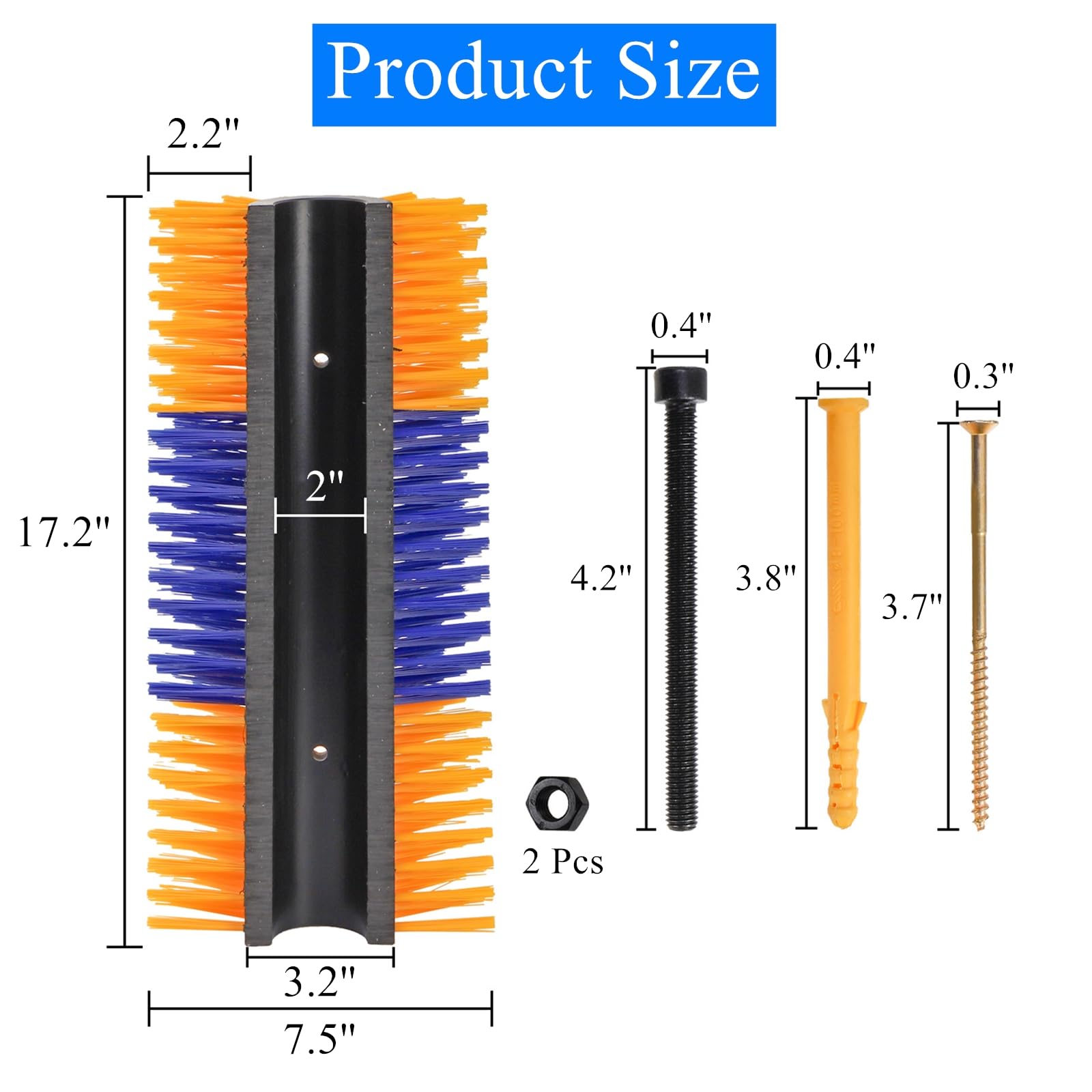 Cididu livestock scratch brush installation with four screws for secure mounting.