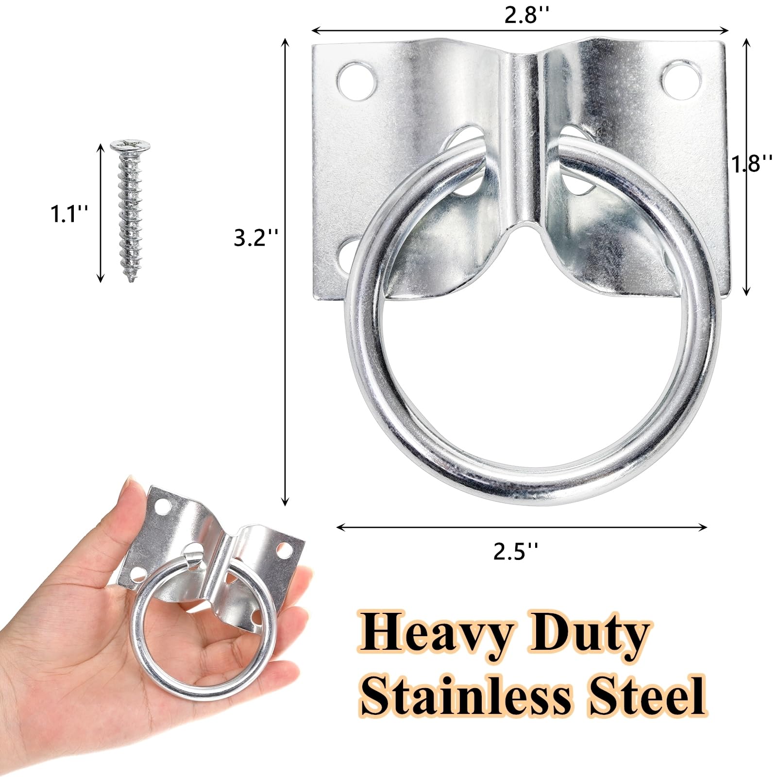 Cididu wall mount tie ring shown with screws for easy installation.