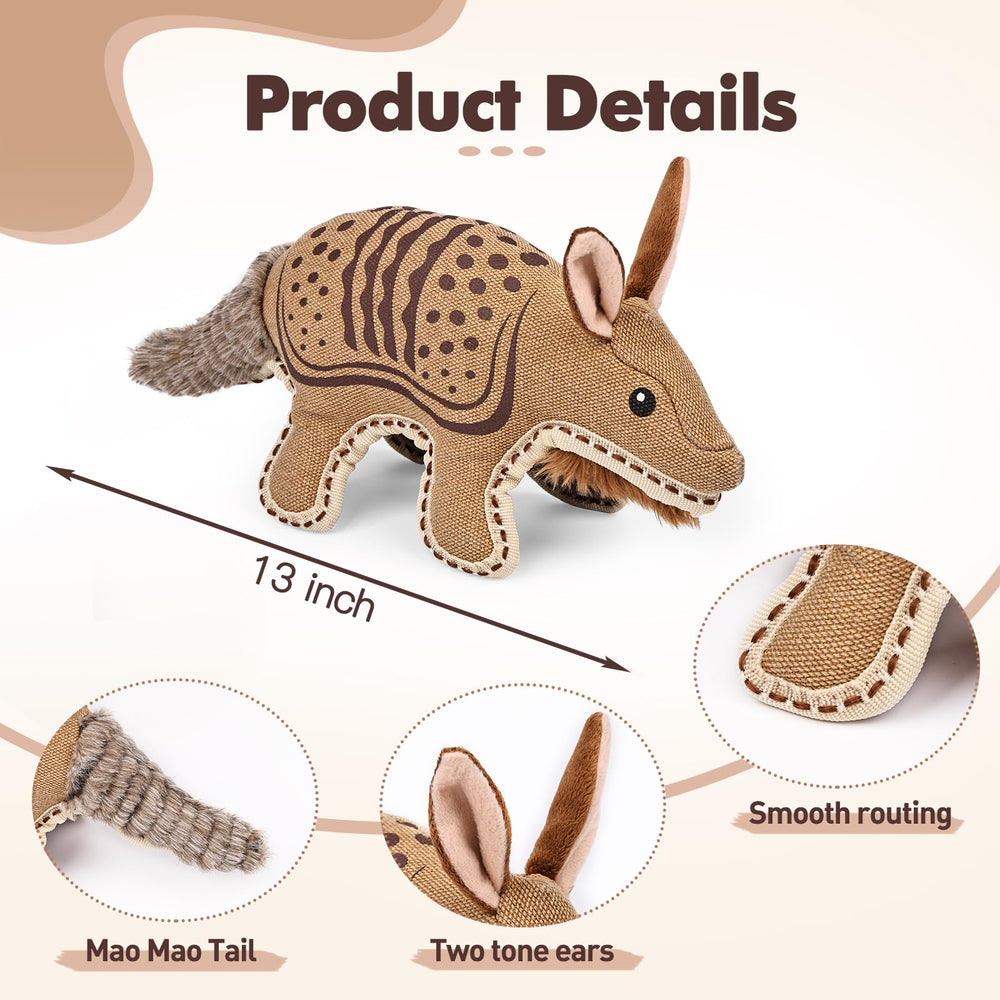 CIDIXCIDIX Armadillo toy tug action promotes interactive training and bonding.