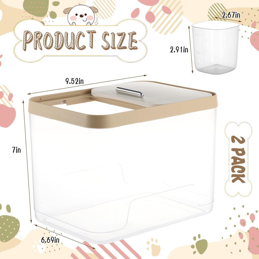 cieovo dog food storage bin with measuring scoops, clear body for precise portions
