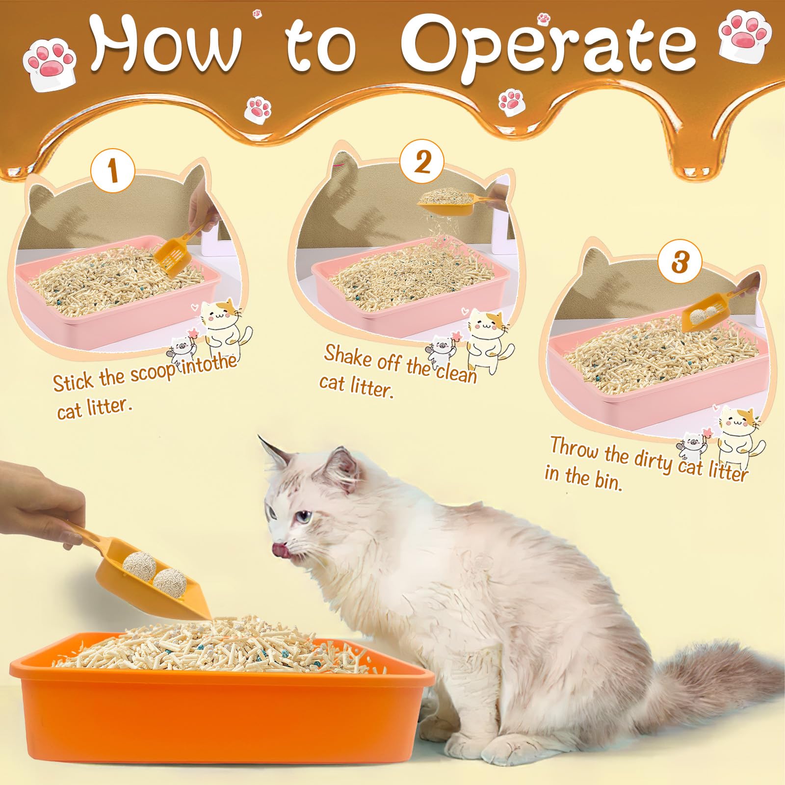 Durable PP plastic litter box from CIEOVO, easy wipe-clean design