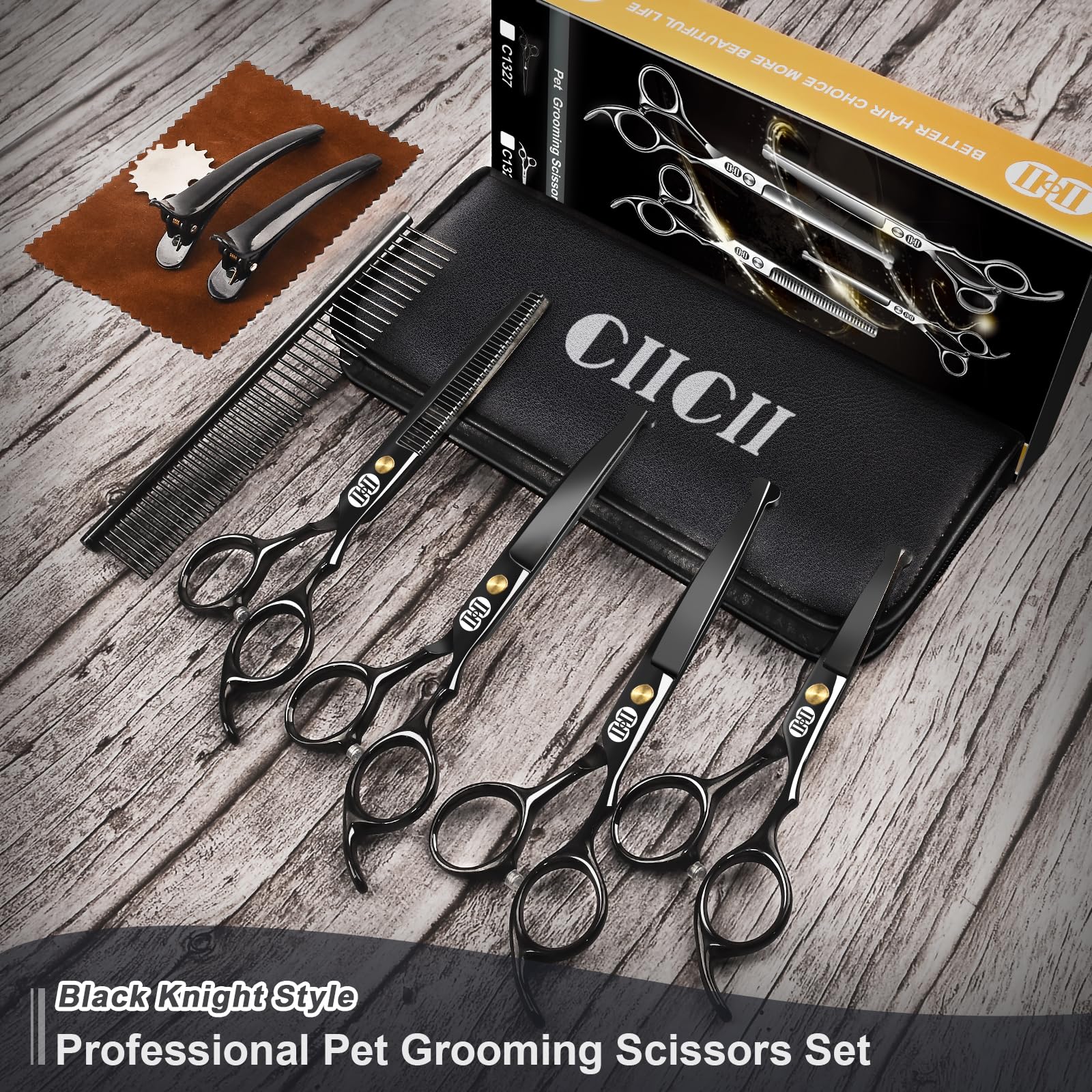 CIICII included accessories hair clips cleaning cloth scissor adjuster