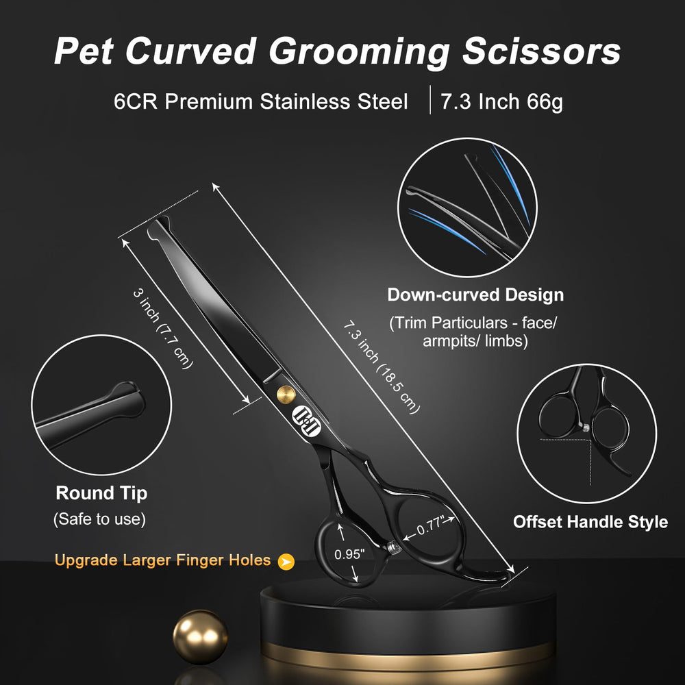 CIICII ergonomic offset handle scissors reduce fatigue during grooming