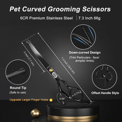 CIICII ergonomic offset handle scissors reduce fatigue during grooming