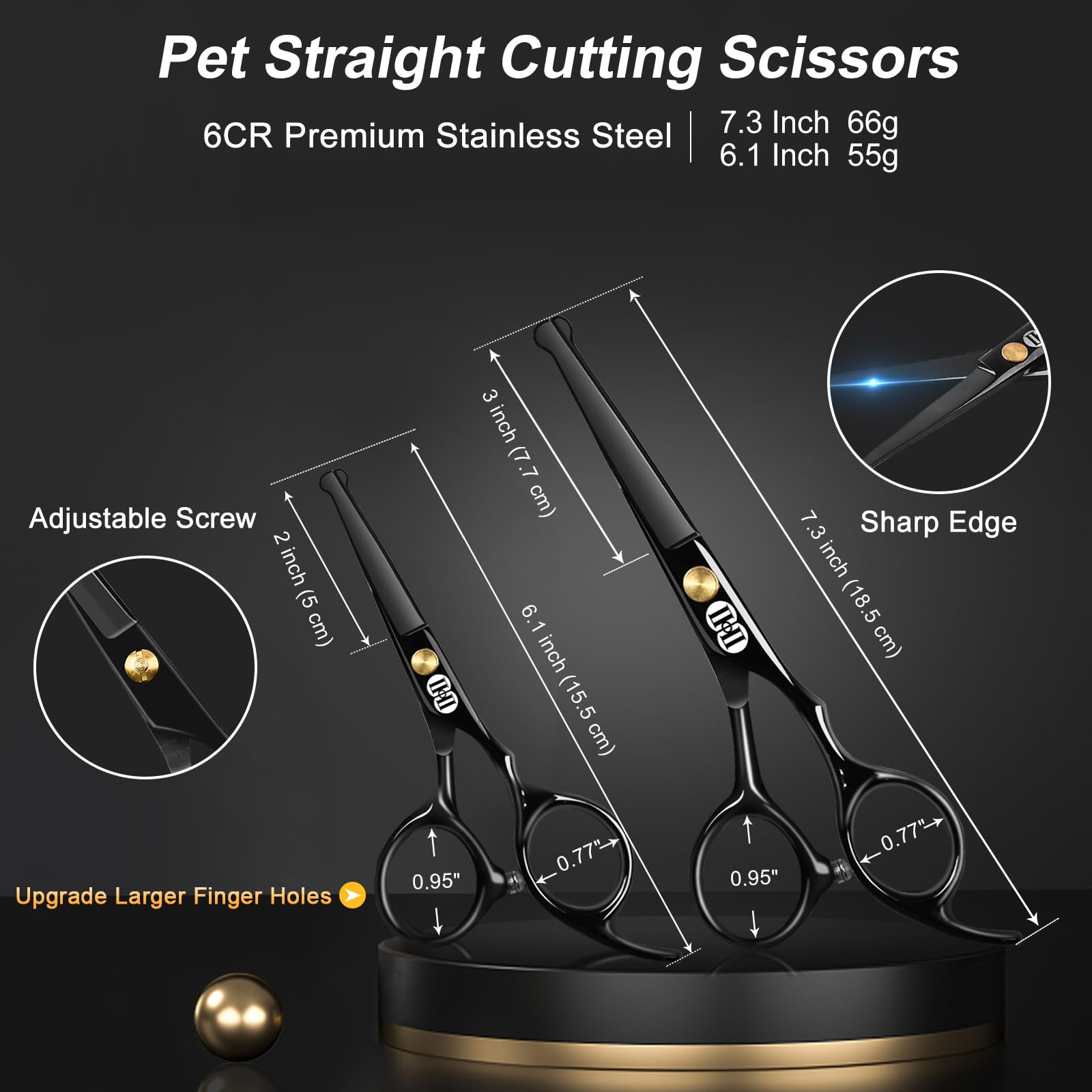 CIICII dog grooming scissors with safety round tip for gentle trimming