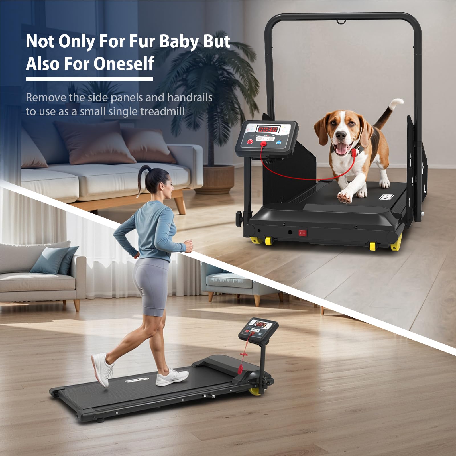 CIIHI C dog treadmill move wheels enable quick room repositioning