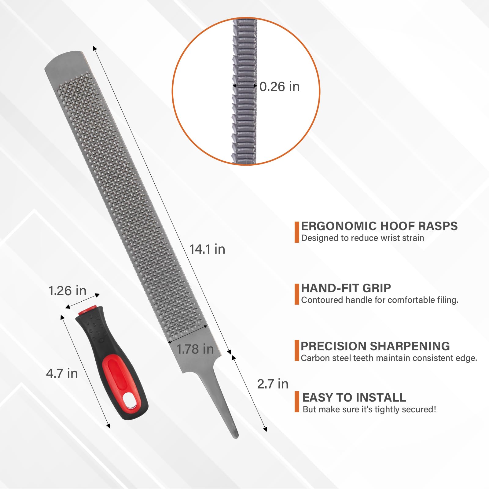 Ciltlurk carbon steel teeth stay sharp for easier hoof removal and smoother cuts.