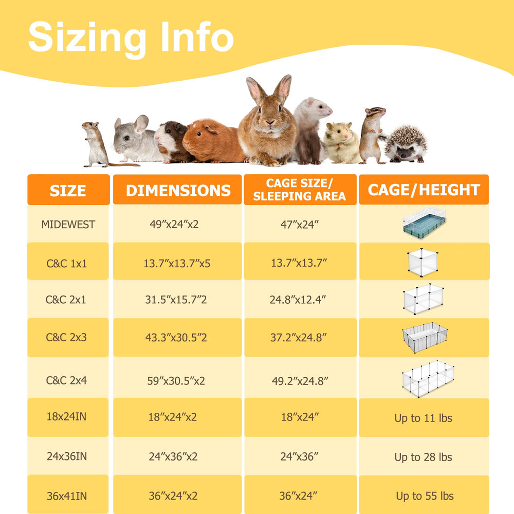 Cimiycob measure-your-cage guide helps choose the right size